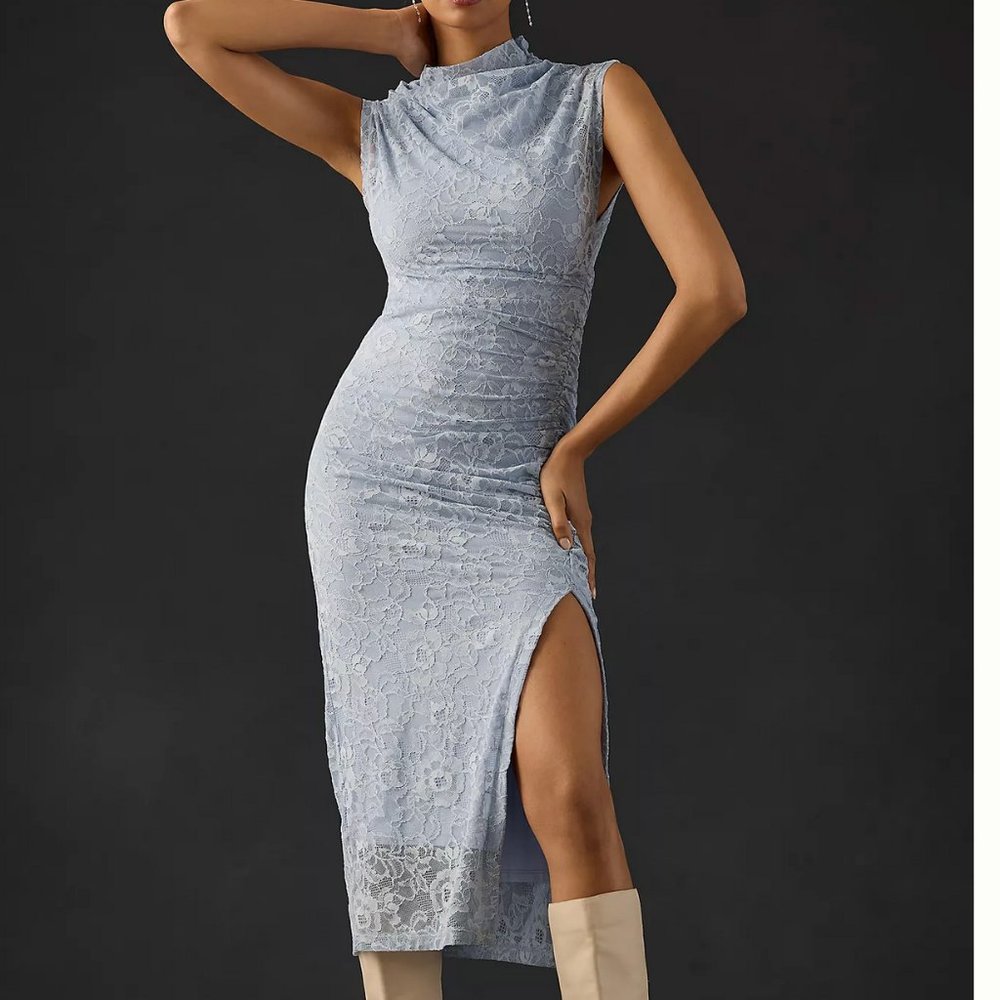 AnthropologieThe Maya Ruched Cowl-Neck Dress: Lace Edition Various $160 NWT